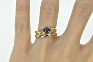 18K Manfredi Amethyst Ornate Designer Statement Ring Yellow Gold