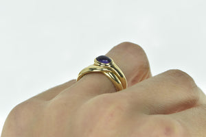 18K Manfredi Amethyst Ornate Designer Statement Ring Yellow Gold