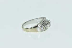 18K 1.00 Ctw Diamond Baguette Engagement Ring White Gold