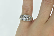 Load image into Gallery viewer, 18K 1.00 Ctw Diamond Baguette Engagement Ring White Gold