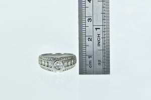 14K 1.04 Ctw Round Diamond Encrusted Engagement Ring White Gold