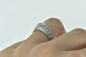 14K 1.04 Ctw Round Diamond Encrusted Engagement Ring White Gold