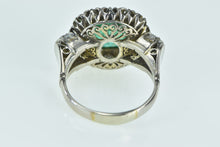 Load image into Gallery viewer, 18K Victorian 3.00 Ctw Emerald Diamond Engagement Ring White Gold