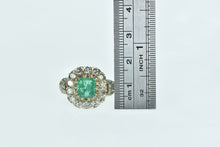 Load image into Gallery viewer, 18K Victorian 3.00 Ctw Emerald Diamond Engagement Ring White Gold