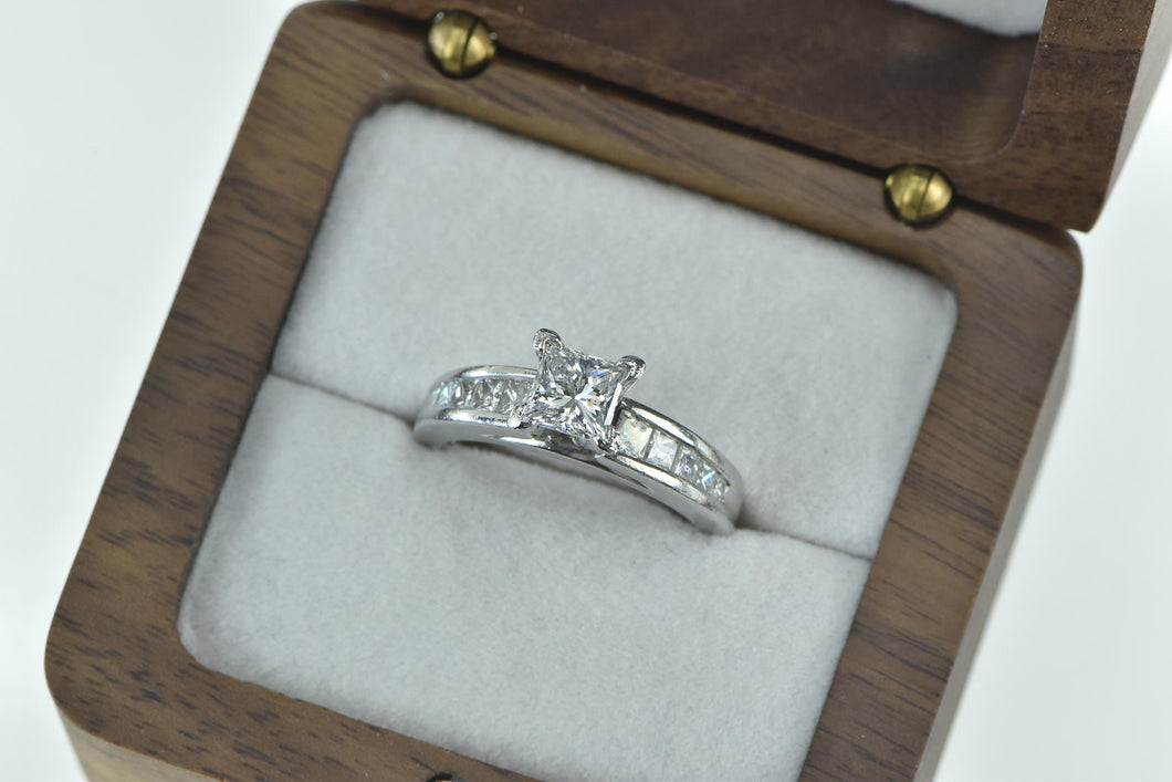 Platinum 1.23 Ctw Princess Diamond Engagement Ring