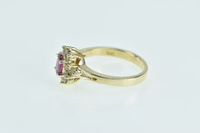 Load image into Gallery viewer, 14K 0.60 Ctw Natural Ruby Diamond Halo Engagement Ring Yellow Gold