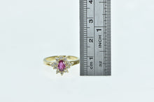 Load image into Gallery viewer, 14K 0.60 Ctw Natural Ruby Diamond Halo Engagement Ring Yellow Gold