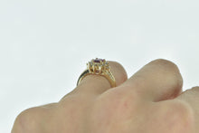 Load image into Gallery viewer, 14K 0.60 Ctw Natural Ruby Diamond Halo Engagement Ring Yellow Gold