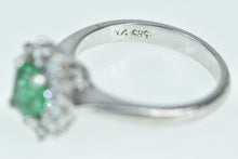 Load image into Gallery viewer, 14K 1.10 Ctw Natural Emerald Diamond Engagement Ring White Gold