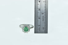 Load image into Gallery viewer, 14K 1.10 Ctw Natural Emerald Diamond Engagement Ring White Gold