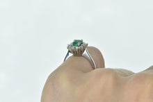 Load image into Gallery viewer, 14K 1.10 Ctw Natural Emerald Diamond Engagement Ring White Gold