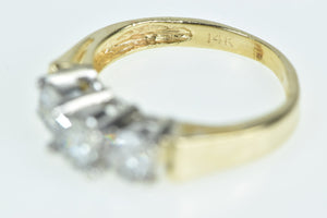 14K 1.08 Ctw Classic Three Diamond Engagement Ring Yellow Gold