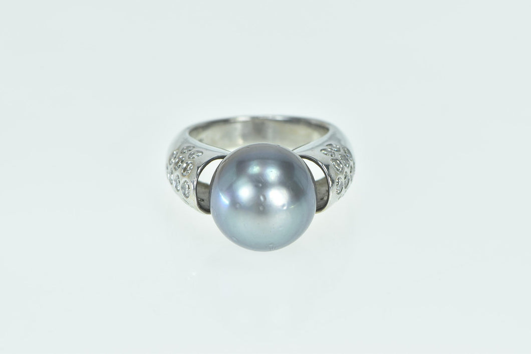 18K 13.56mm South Sea Pearl 0.98 Ctw Diamond Ring White Gold