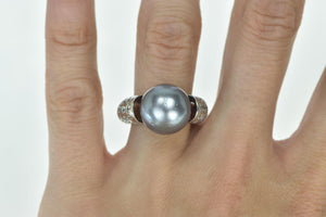 18K 13.56mm South Sea Pearl 0.98 Ctw Diamond Ring White Gold