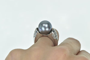 18K 13.56mm South Sea Pearl 0.98 Ctw Diamond Ring White Gold