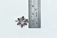 Load image into Gallery viewer, 14K 0.88 Ctw Ruby Diamond Cluster Statement Ring White Gold