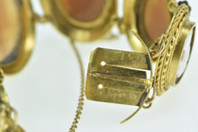 Load image into Gallery viewer, 14K Victorian Hand Carved Cameo Romanesque Ladies Bracelet 7" Yellow Gold