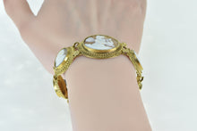 Load image into Gallery viewer, 14K Victorian Hand Carved Cameo Romanesque Ladies Bracelet 7&quot; Yellow Gold