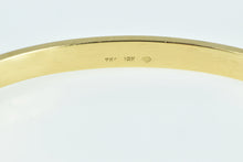 Load image into Gallery viewer, 18K 3.90 Ctw Emerald Diamond Vintage Oval Bangle Bracelet 6.75&quot; Yellow Gold