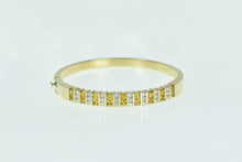 Load image into Gallery viewer, 14K 5.50 Ctw Diamond Yellow Sapphire Oval Bangle Bracelet 6.75&quot; Yellow Gold