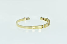 Load image into Gallery viewer, 14K 5.50 Ctw Diamond Yellow Sapphire Oval Bangle Bracelet 6.75&quot; Yellow Gold