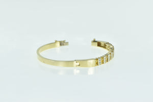 14K 5.50 Ctw Diamond Yellow Sapphire Oval Bangle Bracelet 6.75" Yellow Gold