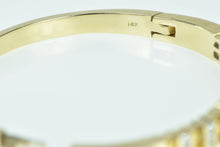 Load image into Gallery viewer, 14K 5.50 Ctw Diamond Yellow Sapphire Oval Bangle Bracelet 6.75&quot; Yellow Gold