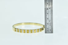Load image into Gallery viewer, 14K 5.50 Ctw Diamond Yellow Sapphire Oval Bangle Bracelet 6.75&quot; Yellow Gold