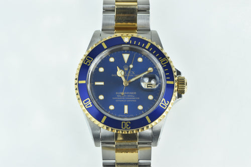 18K / SS Rolex Submariner Date 16613 Blue Bezel Dial Men's Watch