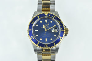 18K / SS Rolex Submariner Date 16613 Blue Bezel Dial Men's Watch