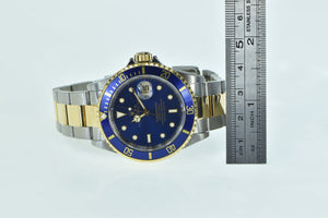 18K / SS Rolex Submariner Date 16613 Blue Bezel Dial Men's Watch