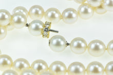 Load image into Gallery viewer, 14K 9.0mm Pearl 0.90 Ctw Diamond Classic Strand Necklace 28&quot; Yellow Gold