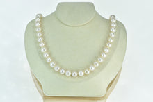 Load image into Gallery viewer, 14K 9.0mm Pearl 0.90 Ctw Diamond Classic Strand Necklace 28&quot; Yellow Gold