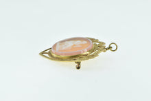 Load image into Gallery viewer, 14K Carved Seated Lady Agate Cameo Pendant/Pin Yellow Gold