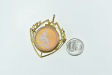 Load image into Gallery viewer, 14K Carved Seated Lady Agate Cameo Pendant/Pin Yellow Gold