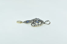 Load image into Gallery viewer, Platinum 3.29 Ctw Diamond Sapphire Art Deco Drop Pin/Brooch