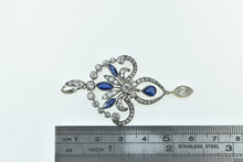 Load image into Gallery viewer, Platinum 3.29 Ctw Diamond Sapphire Art Deco Drop Pin/Brooch