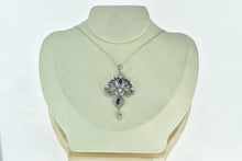 Load image into Gallery viewer, Platinum 3.29 Ctw Diamond Sapphire Art Deco Drop Pin/Brooch