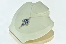 Load image into Gallery viewer, Platinum 3.29 Ctw Diamond Sapphire Art Deco Drop Pin/Brooch