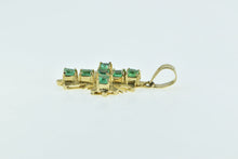 Load image into Gallery viewer, 18K 1.00 Ctw Victorian Natural Emerald Cross Pendant Yellow Gold