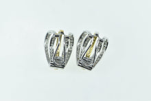 Load image into Gallery viewer, 18K 1.00 Ctw Diamond French Clip Layered Hoop Earrings White Gold