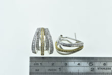 Load image into Gallery viewer, 18K 1.00 Ctw Diamond French Clip Layered Hoop Earrings White Gold