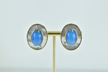 Load image into Gallery viewer, 18K Peter Brams Design Mother of Pearl Turquoise Earrings Yellow Gold