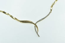 Load image into Gallery viewer, 14K 0.78 Ctw Diamond Vintage Drop Curved Chain Necklace 16.75&quot; Yellow Gold