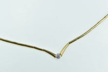 Load image into Gallery viewer, 14K 0.36 Ct Diamond Vintage Chevron Collar Bar Necklace 17&quot; Yellow Gold