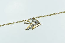 Load image into Gallery viewer, 14K 0.50 Ctw Diamond Geometric Cluster Rolo Necklace 15.75&quot; Yellow Gold