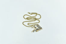 Load image into Gallery viewer, 14K 0.50 Ctw Diamond Geometric Cluster Rolo Necklace 15.75&quot; Yellow Gold