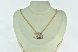 14K 0.50 Ctw Diamond Geometric Cluster Rolo Necklace 15.75" Yellow Gold