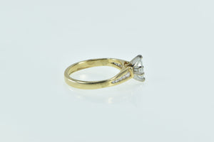 14K 0.33 Ctw Marquise Diamond Engagement Ring Yellow Gold