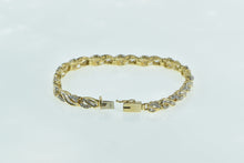 Load image into Gallery viewer, 14K 2.80 Ctw Diamond Wavy Loop Twist Link Tennis Bracelet 7.5&quot; Yellow Gold